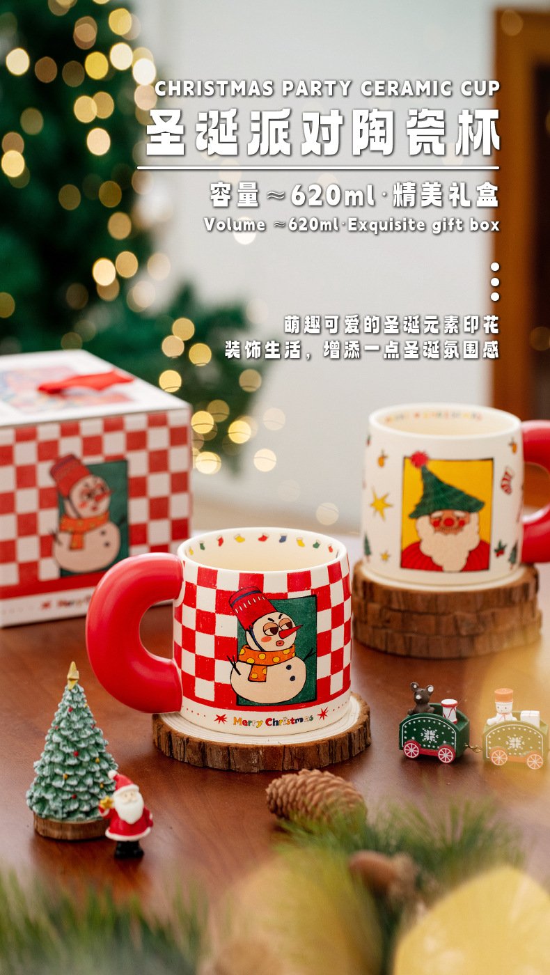 Christmas-themed ceramic coffee mug for home and office use