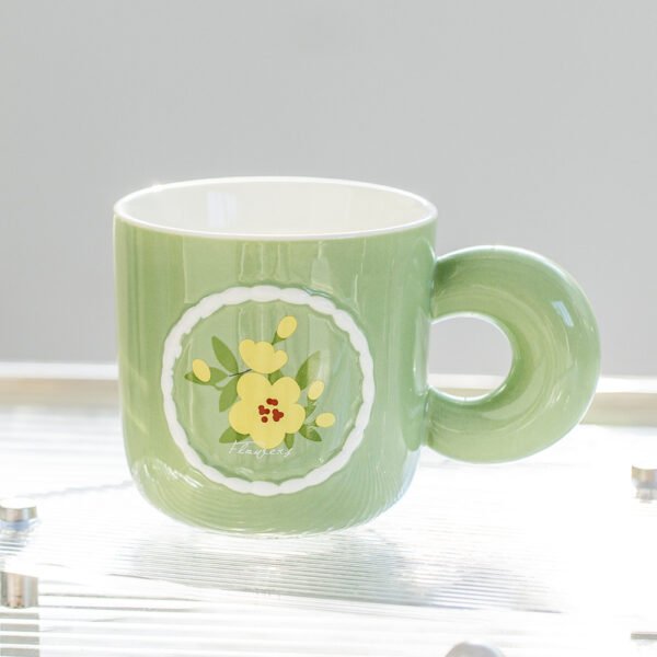 Floral Ceramic Coffee Mug for Daily Use