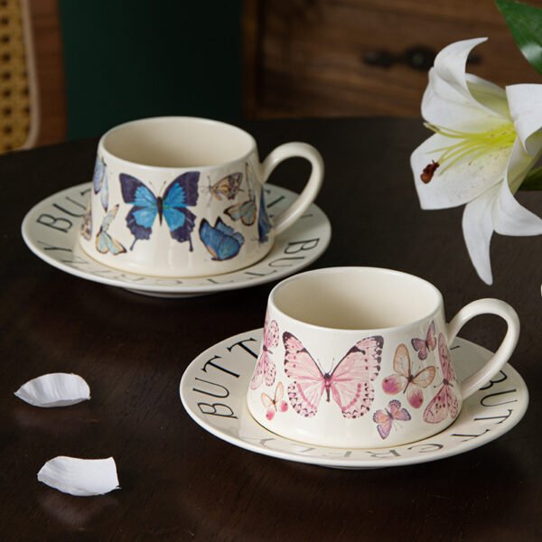 High-End Butterfly Ceramic Coffee Set - Perfect for Gifting