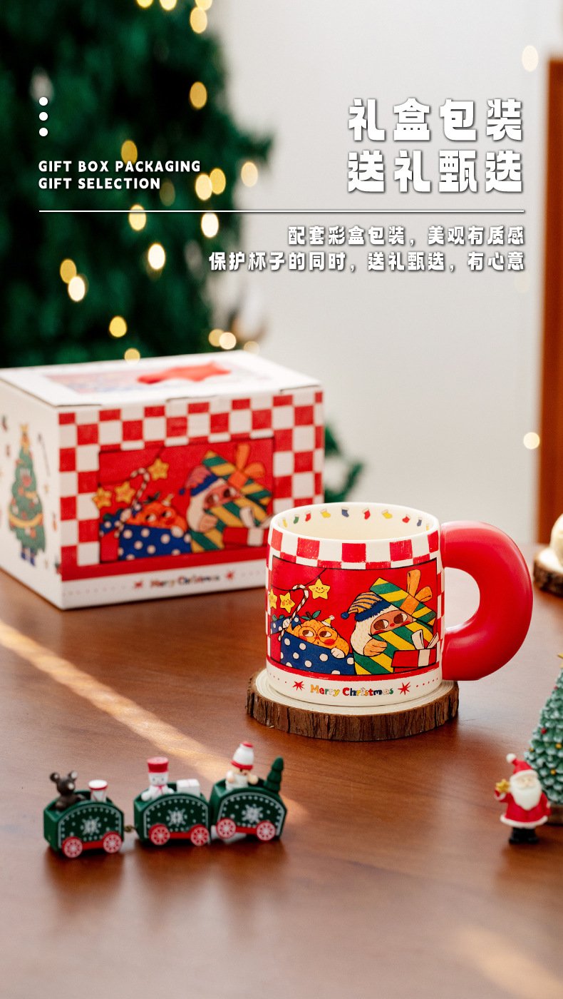 Santa design ceramic coffee mug for Christmas décor
