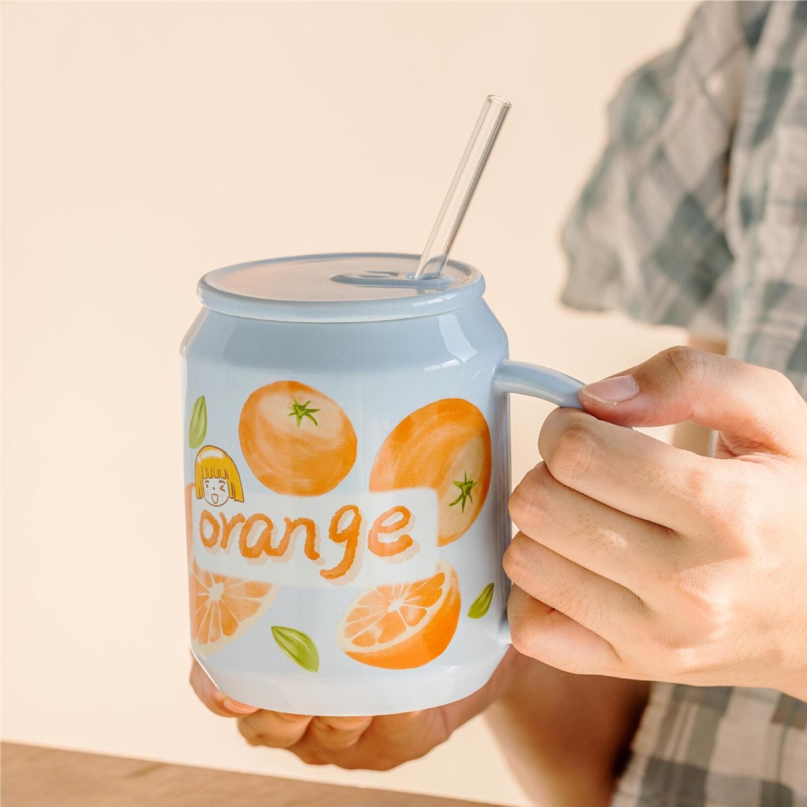 Orange ceramic drinkware