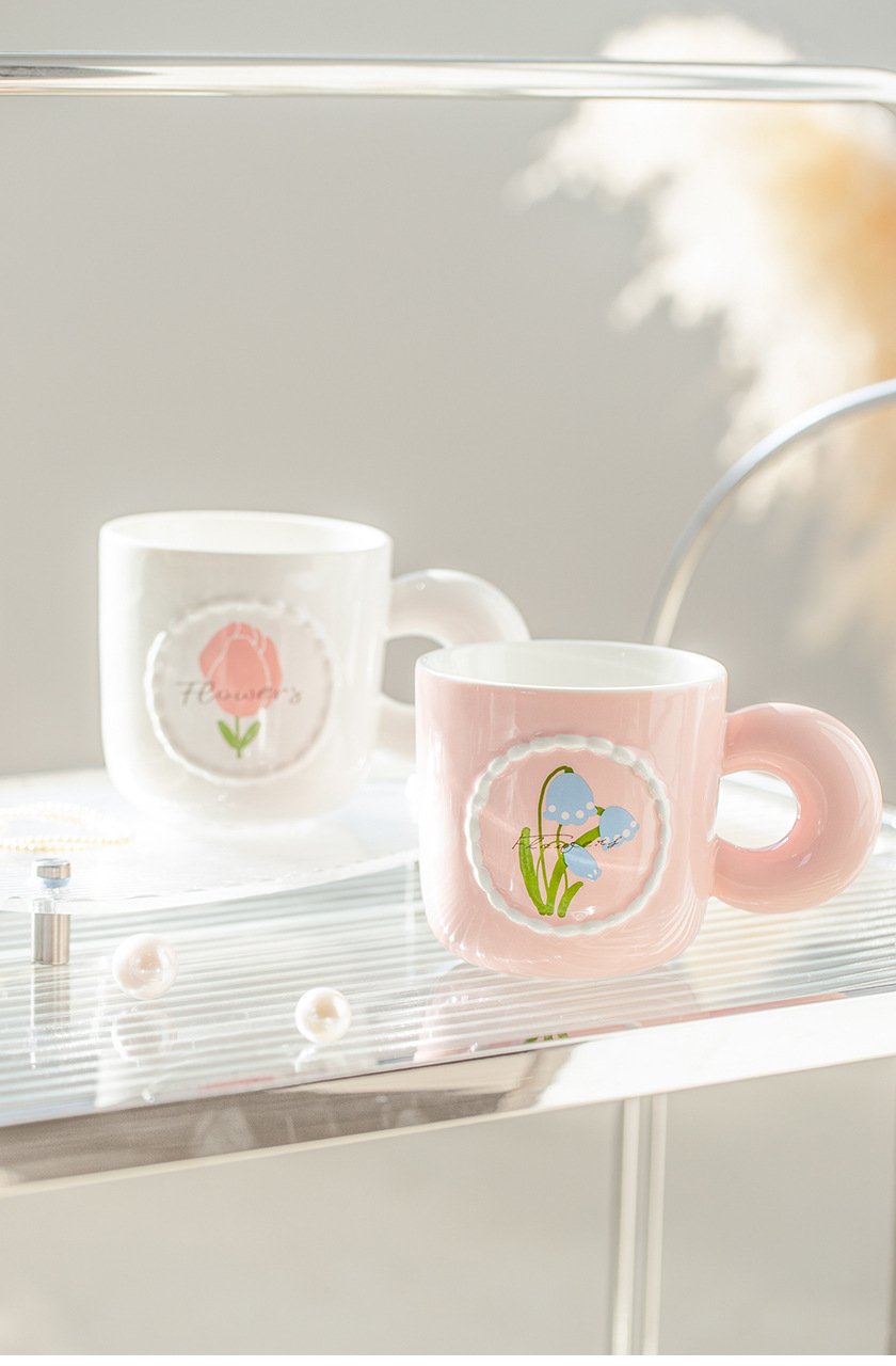 Floral Ceramic Mug for Girls