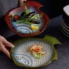 Chinese ceramic fish-shaped plate for sushi and Asian dining