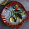 Wholesale fish-shaped ceramic plate from China for sushi