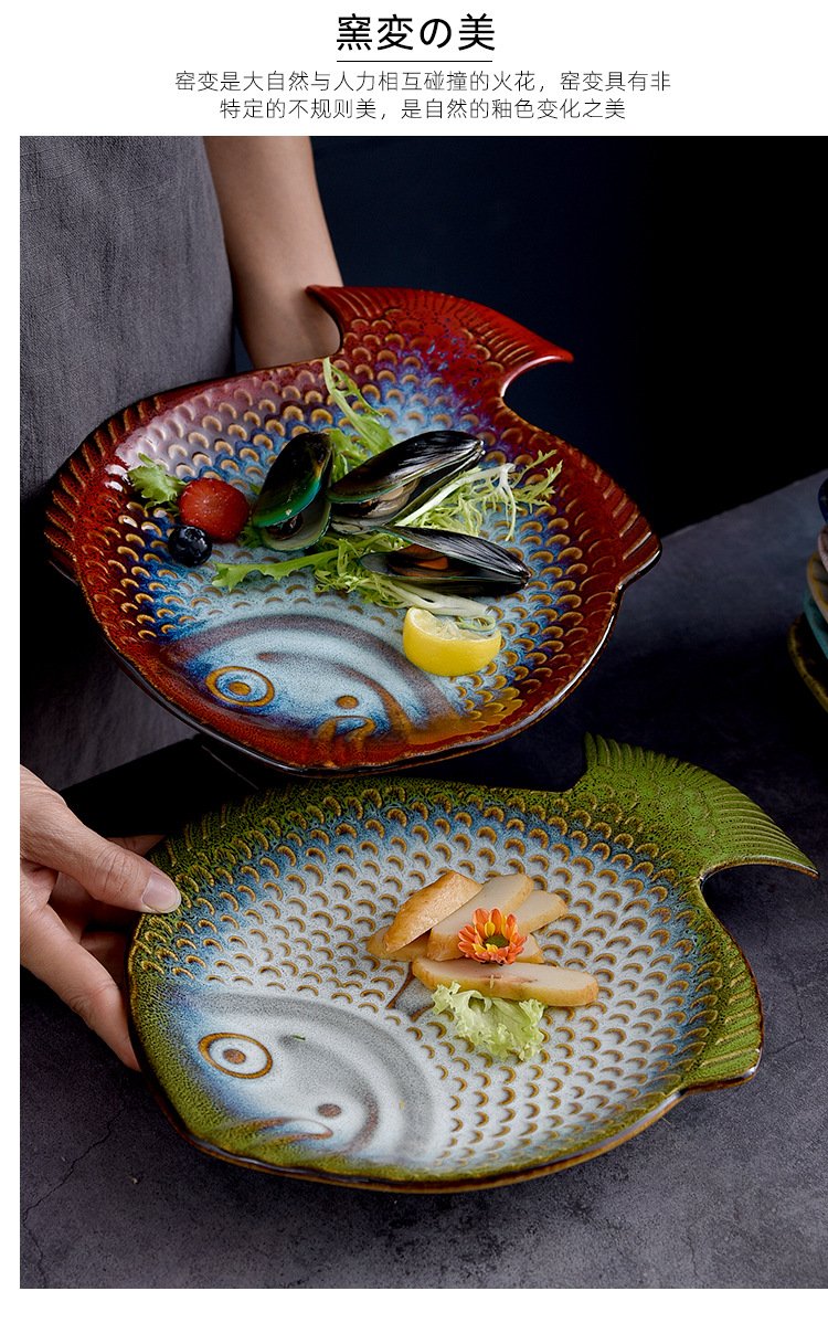 Wholesale Ceramic Fish Plate for Hotel and Restaurant Use