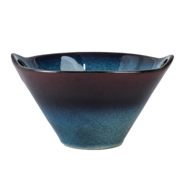 Deep ceramic ramen bowl, Chinese kiln-glazed donburi for restaurants