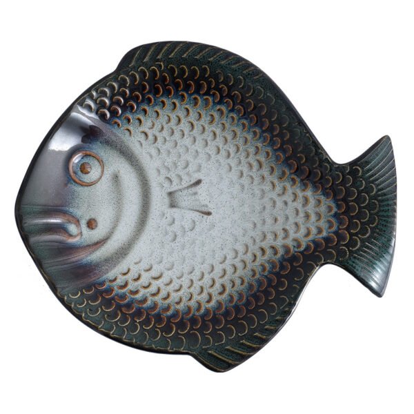 Fish-shaped Chinese ceramic plate for sushi restaurants