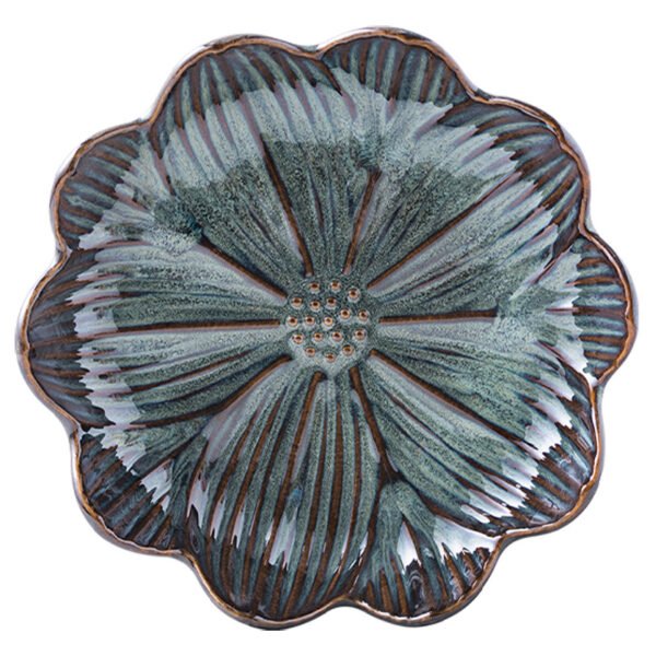 Floral-Shaped Ceramic Plate for Appetizers and Sides