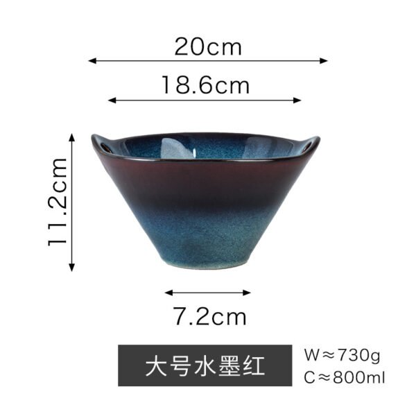 Traditional Japanese donburi bowl, Chinese ceramic kiln-glazed
