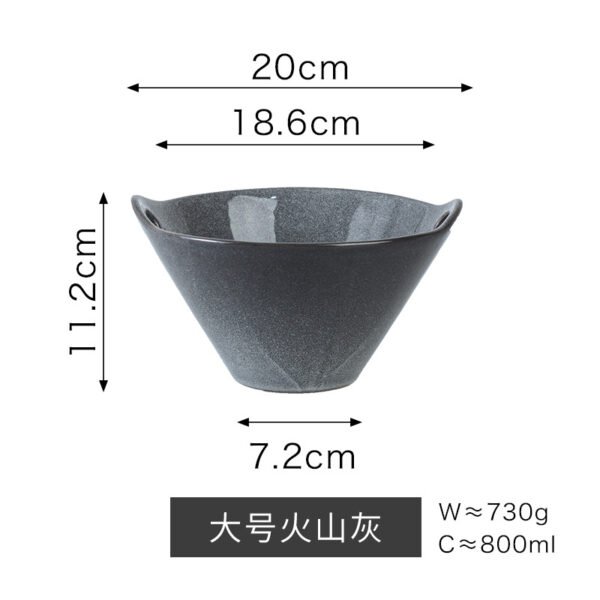Kiln-glazed ceramic ramen bowl, made in China, Japanese-inspired