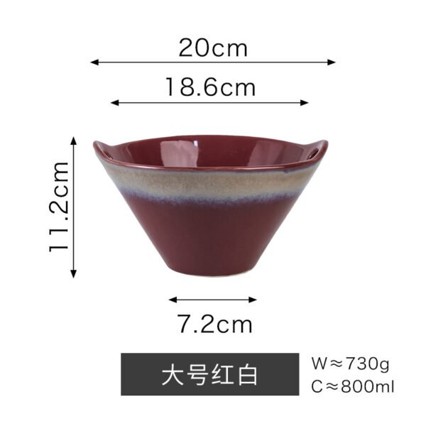Deep ceramic ramen bowl, Chinese-made Japanese style, durable kiln glaze