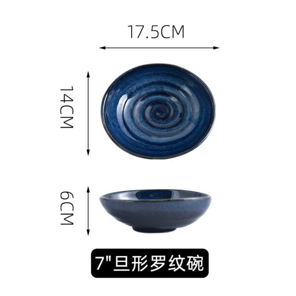 Elegant ceramic plate with a glossy reactive glaze for sophisticated dining