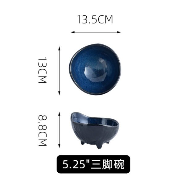 Minimalist ceramic rice bowl with creative reactive glaze