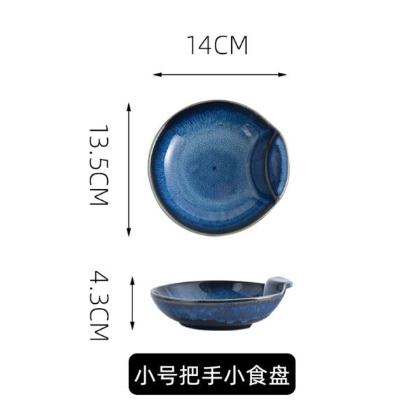 Chinese ceramic plate with reactive glaze for sushi and small dishes